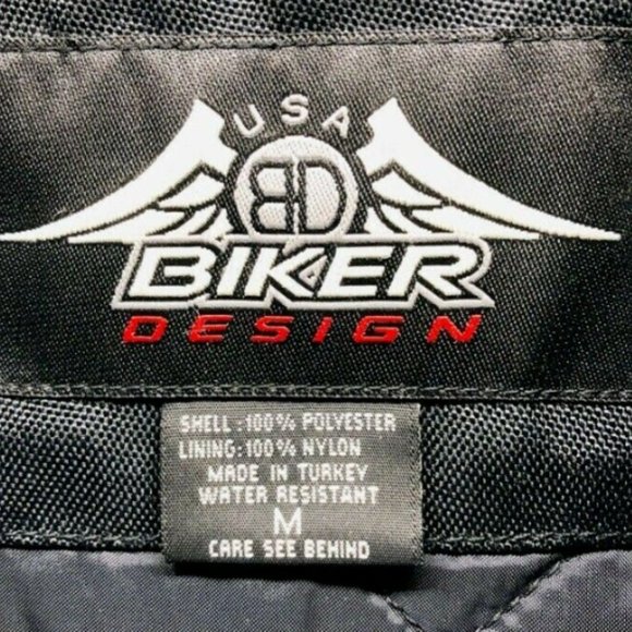 USA BD BIKER DESIGN WATER RESISTANT BIKER JACKET - Picture 7 of 9